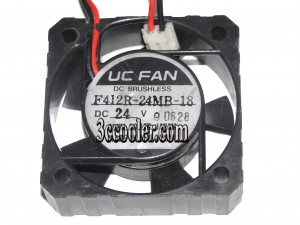 UC Fan 4012 4CM F412R-24MB-18 24V 0.05A 2 Wires 2 Pins Case Fan