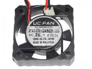 UC Fan 4012 4CM F412R-24MB-18 24V 0.05A 2 Wires 2 Pins Case Fan