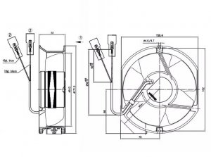 ebmPAPST W2E143-AB09-01/F01 172mm AC230V 24/30W 2-Wire axial Cooling Fan 172x150x51mm