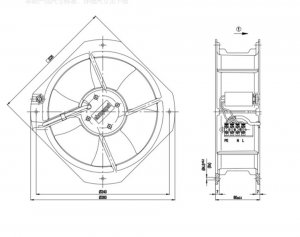 ebmpapst W2E200-HK38-C01 230V 0.29/0.35A AC Aixal Cooling Fan 225x80mm