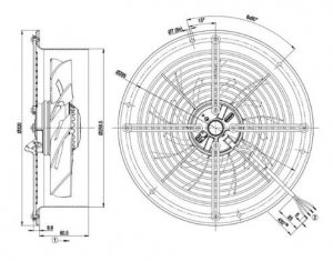 W2E250-CM06-71 230V 115/150W 4 Wires Cabinet Cooling Fan 250x80mm