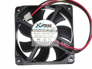 XFan 50x12mm RDL5012S1 12V 0.06A 2 Wires 2 Pins Axial DC Fan