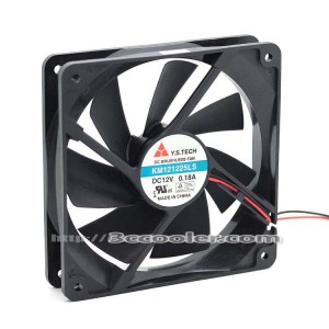 Y.S.TECH 12025 12CM KM121225LS 12V 0.18A 61.2CFM 2 Wires Case Fan