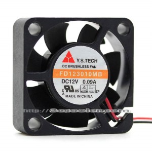 Y.S.TECH 3CM 3010 FD123010MB 12V 0.09A 2 Wires 2 Pins Case Fan