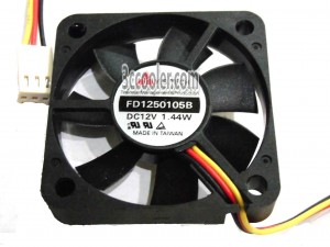 Y.S.TECH 5010 FD1250105B / FD1250105B-1A 12V 1.44W 3 Wires 3 Pins Case Fan