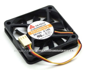 Y.S.TECH 6015 6CM FD126015MB 12V 0.14A 3 Wires 3 Pins Case Fan