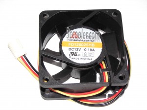 Y.S.TECH 6025 FD126025HB 12V 0.18A 3 Wires 3 Pins Case Fan