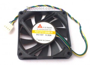 Y.S.TECH 7CM 7010 FD127010HB-H 12V 0.30A PWM 4 Wires 4 Pins case Fan