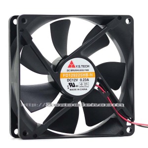 Y.S.TECH 9CM 9025 FD129225HB-N 12V 0.23A 63.7CFM 2 Wires Case Fan