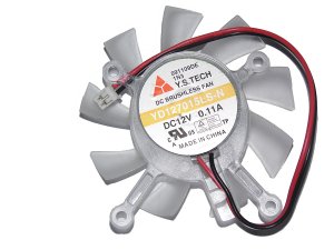 Y.S.TECH 65mm(D) YD127015LS-N 12V 0.11A 2 Wires 2 Pins 43mm(adjacent holes) 4 mounting-hole VGA fan graphics cooler