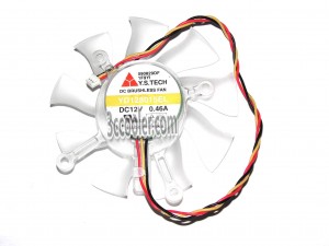 Y.S.TECH 8CM YD128015EL 12V 0.46A 3 Wires 3 Pins 4 Mounting-holes VGA Cooling Fan