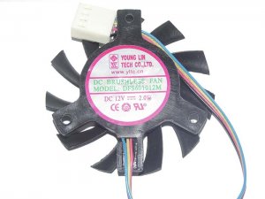 VGA Cooling DFS601012M 12V 2.0 W 4Wire 4 Pins PWM Video Cooling Fan