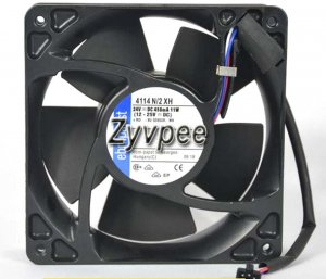 ebmPAPST 120*38MM 4114 N/2 XH 24V 458mA 11W 3 Wires 3 Pins 12CM case fan inverter cooler