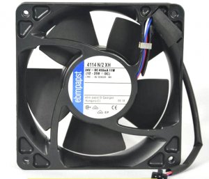 ebmPAPST 120*38MM 4114 N/2 XH 24V 458mA 11W 3 Wires 3 Pins 12CM case fan inverter cooler
