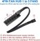PWM Fan Hub Splitter,4 Pin  5 Way Sleeved PC CPU Fan Extension Splitter Adapter Cable - 35cm / 14 Inch