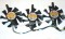 3Pcs Group Y.S.TECH 8CM YD128015EL 12V 0.46A 4 Wires Frameless VGA Cooler Fan